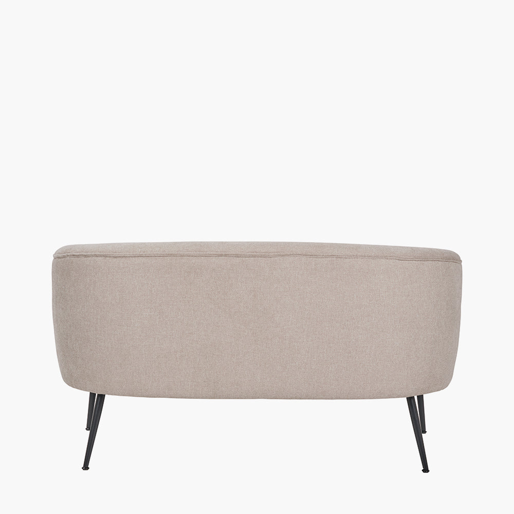 Aviana Natural Chenille and Black Metal Sofa