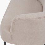 Aviana Natural Chenille and Black Metal Sofa