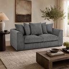 Harley Jumbo Sofa Grey 3 Seater