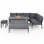Titan Range High Back Right Hand Corner Sofa Set with Fire Pit Table