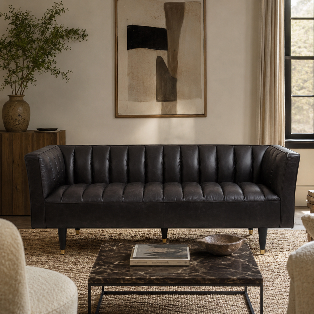 King Three Seater Sofa With Flared Arms