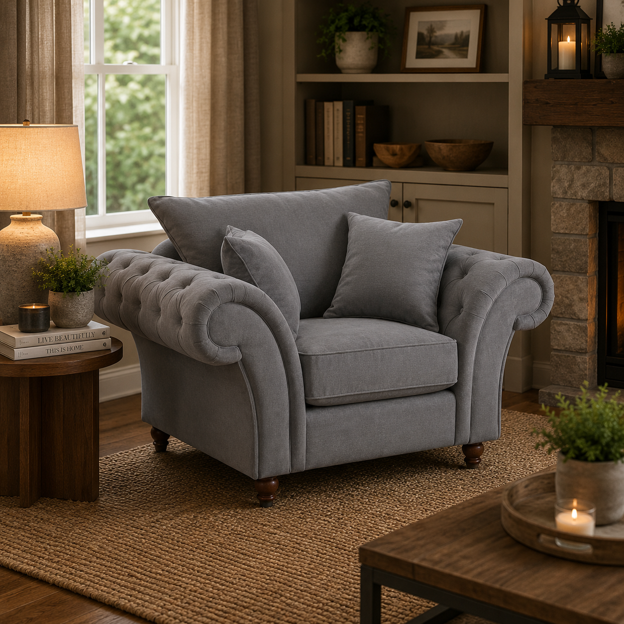 Windsor Fullback Sofa Grey Armchair