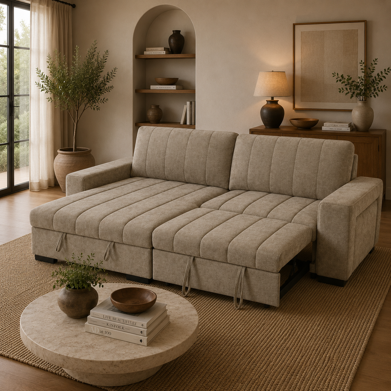 Franklin Sofabed Beige Universal Corner