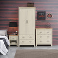 Lisbon 3 Piece Set 2 Door Wardrobe, 2+2 Chest 1 Drw Bedside