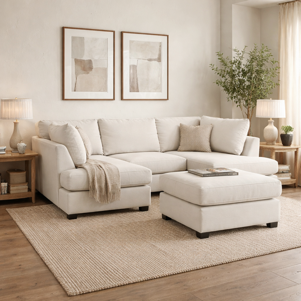 Carnaby Sofa Beige U Shape Corner Morgan | Malvern | Somerford | Calix | Euphoria | Plush Style