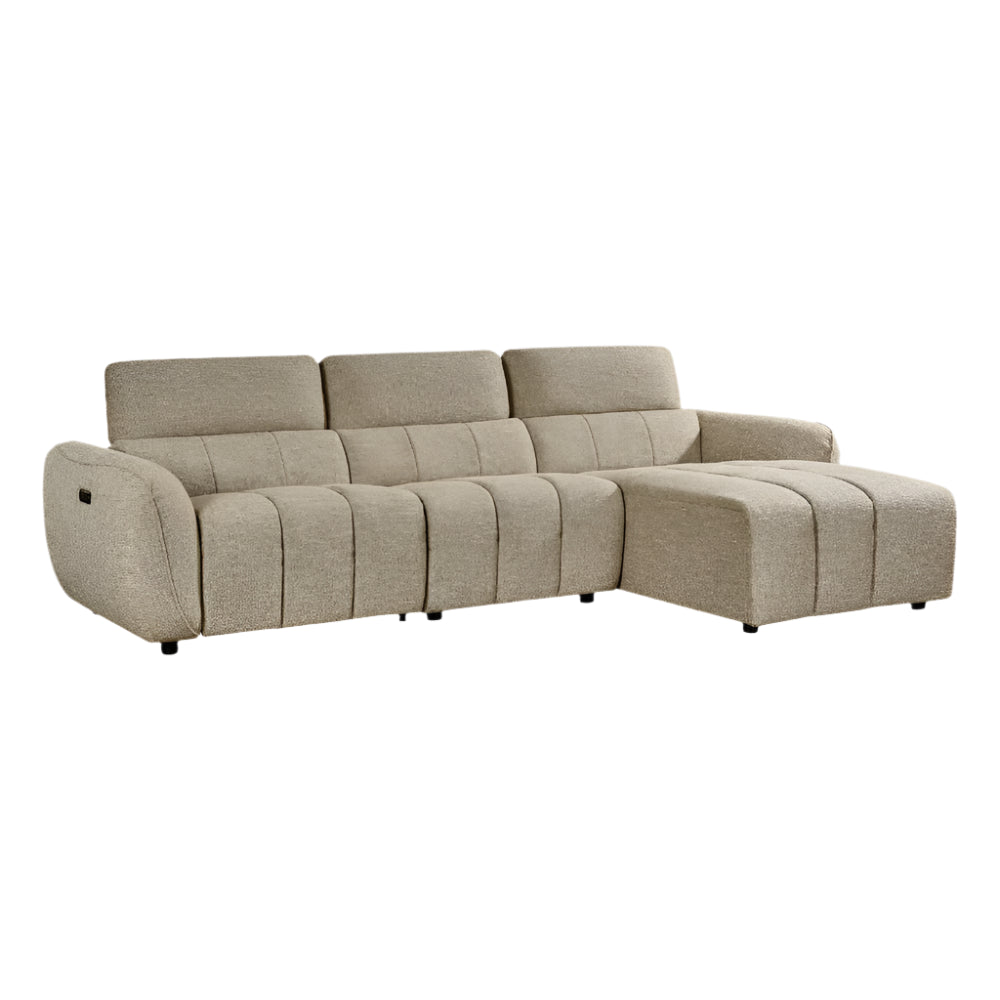 Turin Electric Recliner Sofa Mocha Right Hand Corner