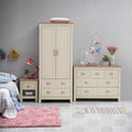 Lisbon 3 Piece Set 2 Door Wardrobe 3+4 Chest 1 Drw Bedside