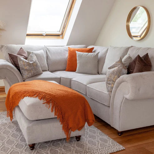 Windsor Fullback Sofa Stone Left Hand Facing Corner