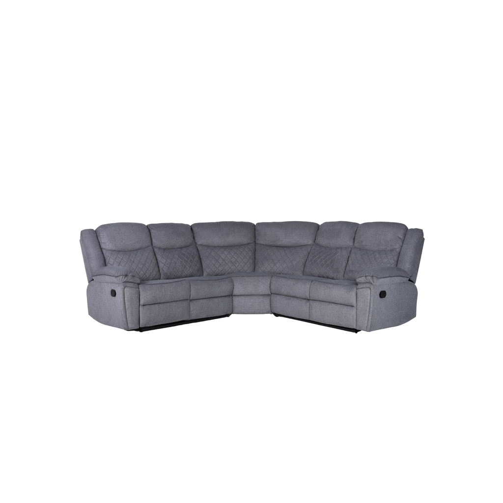 Myra Recliner Sofa Grey Fabric Large Corner