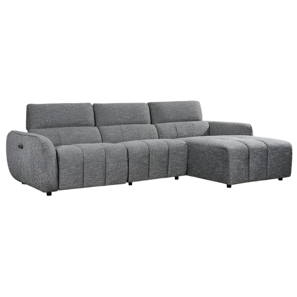 Turin Electric Recliner Sofa Charcoal Right Hand Corner