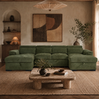 Alaya Sofabed Green U Shape Corner
