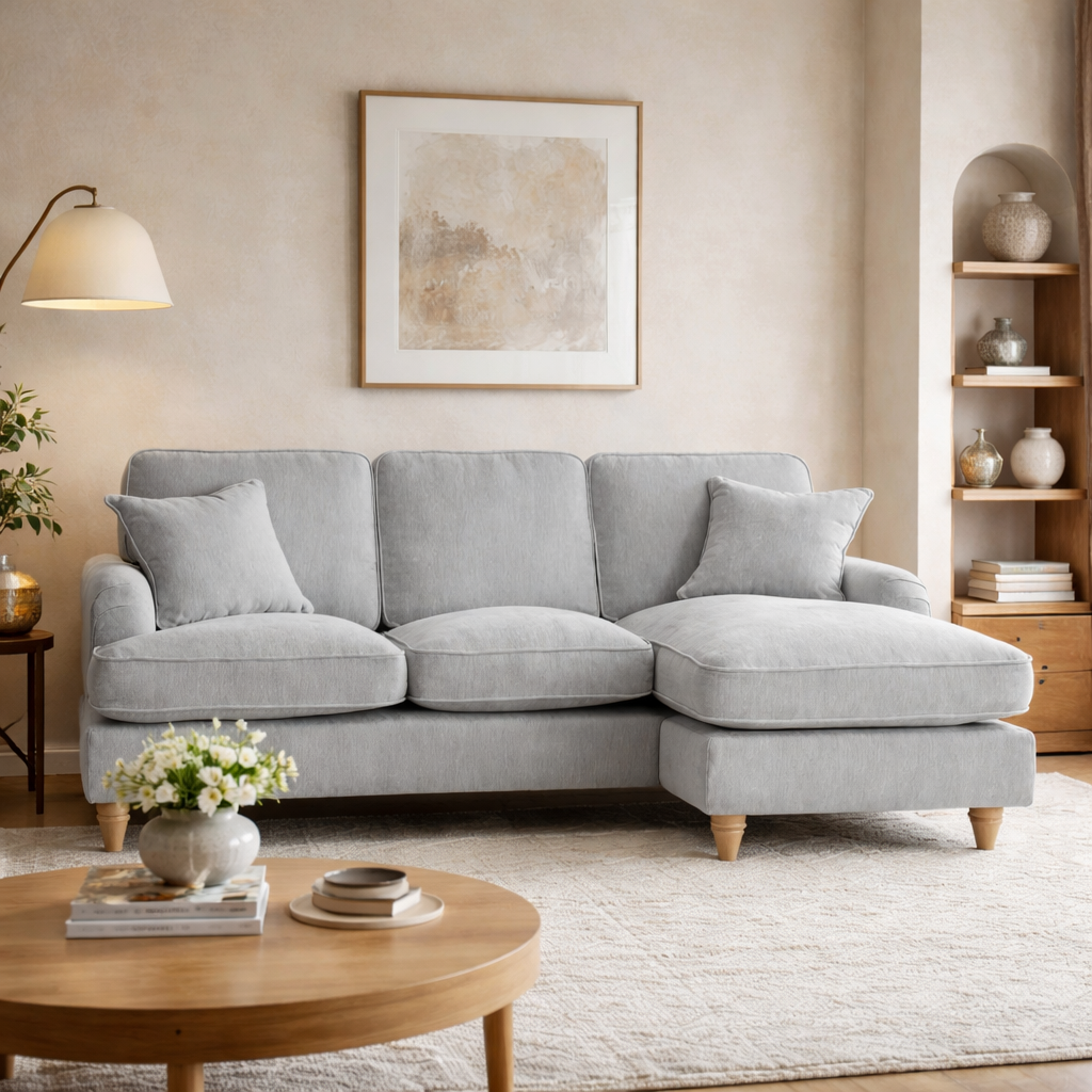 Right Hand Chaise Sofa Manhattan Ice The Great Sofa Company | Piper | Vienna | Arthur | Emeline | Swift | Morris