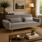 Hatton Grey Velvet Sofa Bed