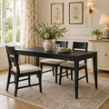 Elmhurst Black Fixed Dining Table