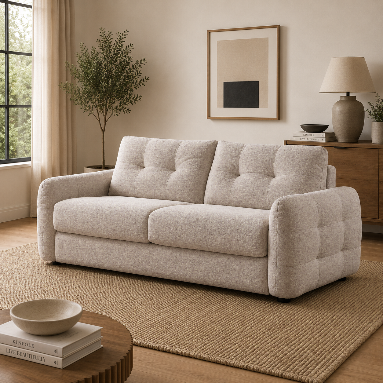 Athens Sofabed Beige 3 Seater
