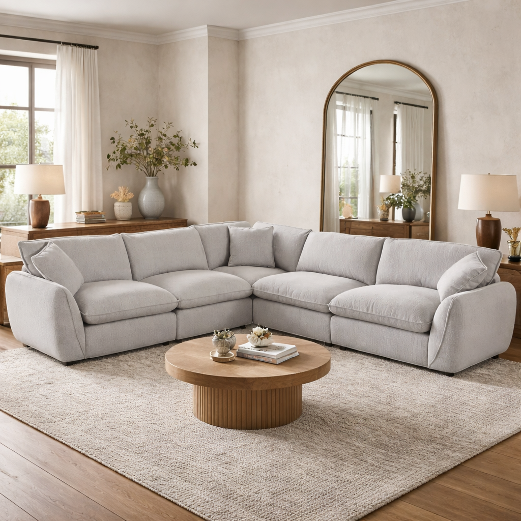 Berlin Sofa Beige Large Corner