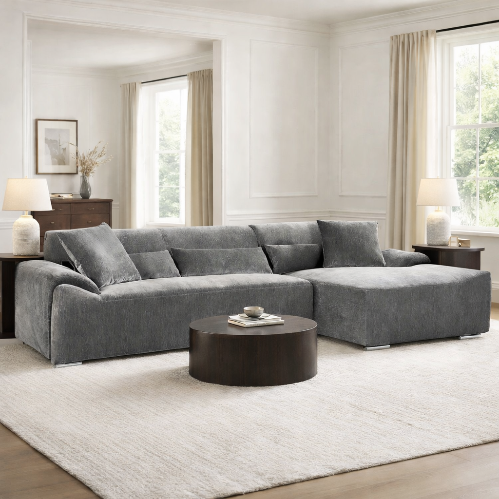 Modena Sofa Charcoal Right Hand Corner