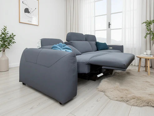Primrose 3 Seater Electric Recliner Grey Fabric