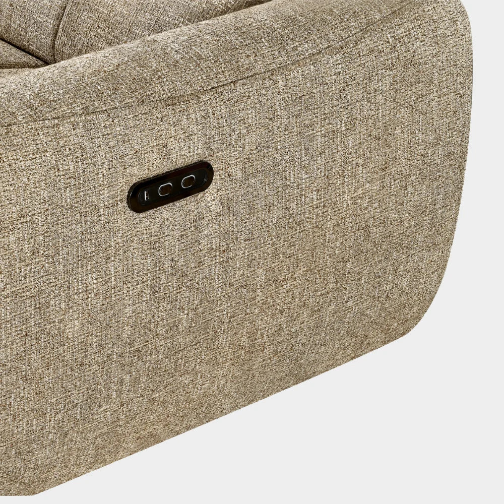 Turin Electric Recliner Sofa Mocha Right Hand Corner