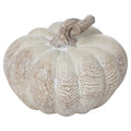 Carved Wood Effect Small Squat Pumpkin