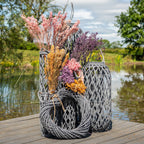 Huge Grey Standing Wicker Lantern