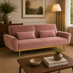Hatton Pink Velvet Sofa Bed