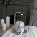 Silver Starfish Candle Hurricane Lantern