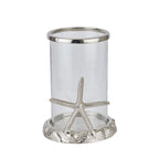 Silver Starfish Candle Hurricane Lantern