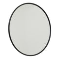 Black Large Circular Metal Wall Mirror