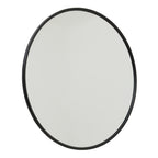 Black Large Circular Metal Wall Mirror