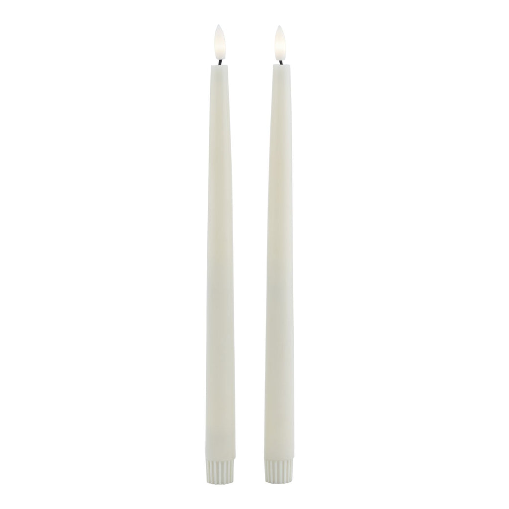 Luxe Collection S/2 Taupe LED Wax Dinner Candles