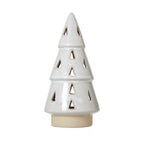 Medium White Ceramic Cut-Out Tree With LED Lights