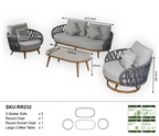 Luna Range White & Anthracite Rope Sofa Set | Premium Outdoor Lounge Furniture