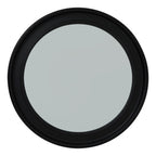 Black Wood Round Framed Mirror