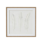 Solli White Feathers Art Mounted In Beaded Frame