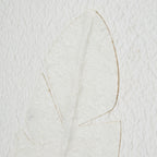 Large Quill White Feather Art Mounted In Beaded Frame