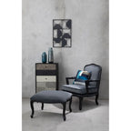 Rococo Grey Velvet Chair And Footstool