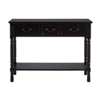 Heritage Three Drawer Vintage Black Console Table