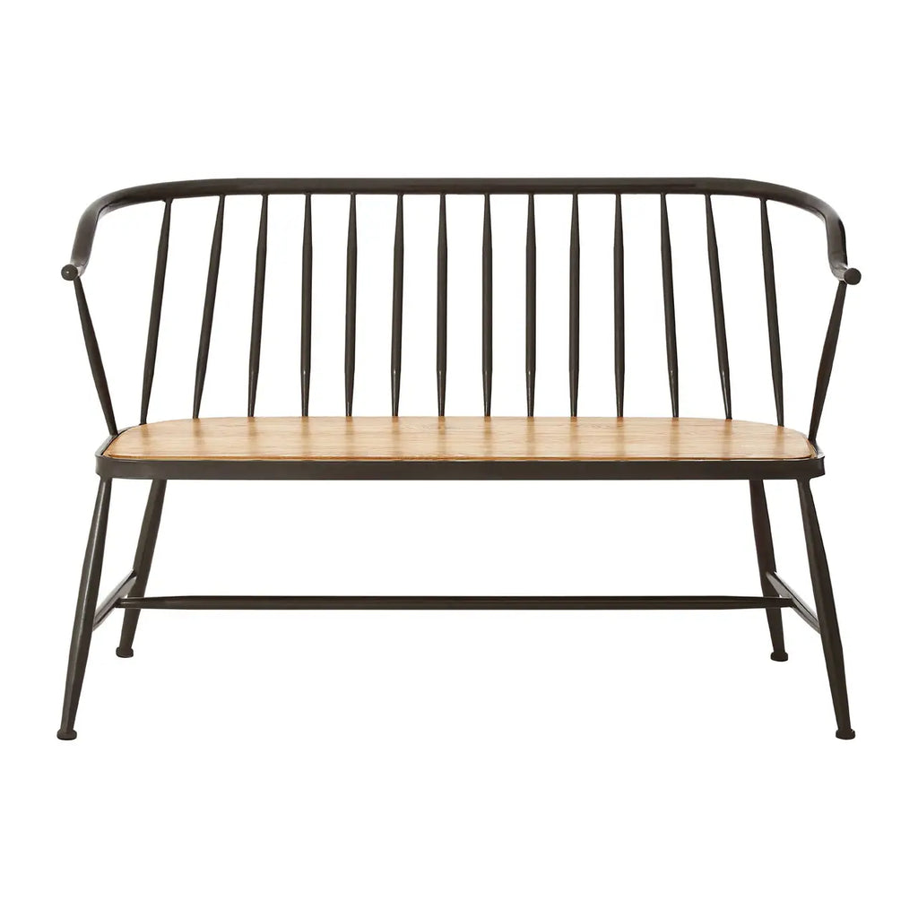 New Foundry Ash Wood And Metal Bench Chair