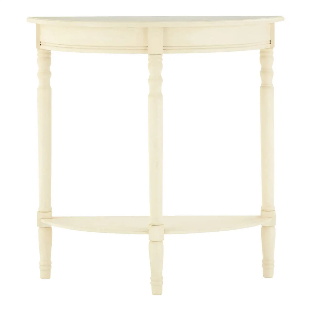 Heritage Antique White Rounded Console Table