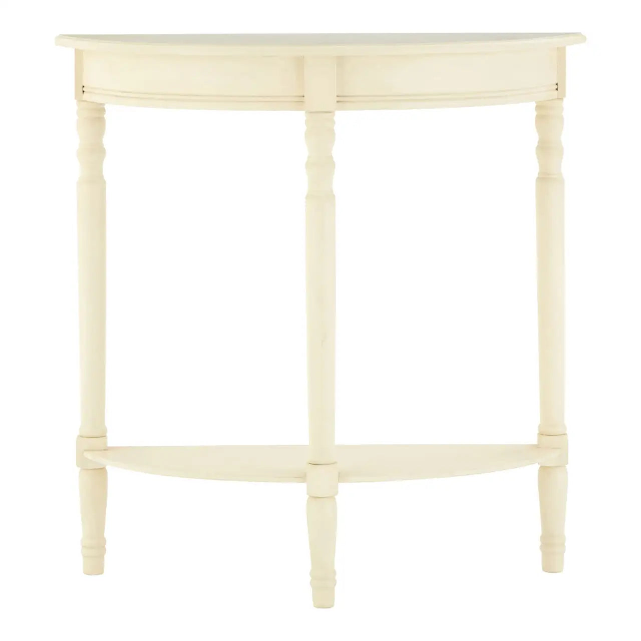 Heritage Antique White Rounded Console Table