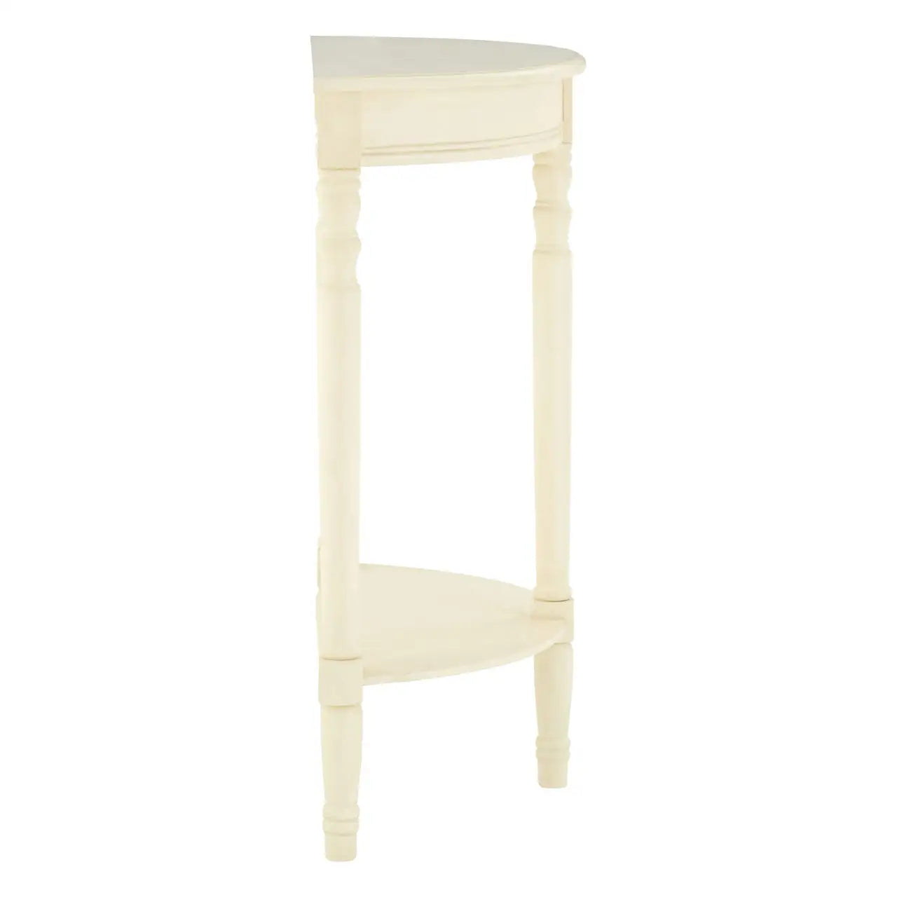 Heritage Antique White Rounded Console Table