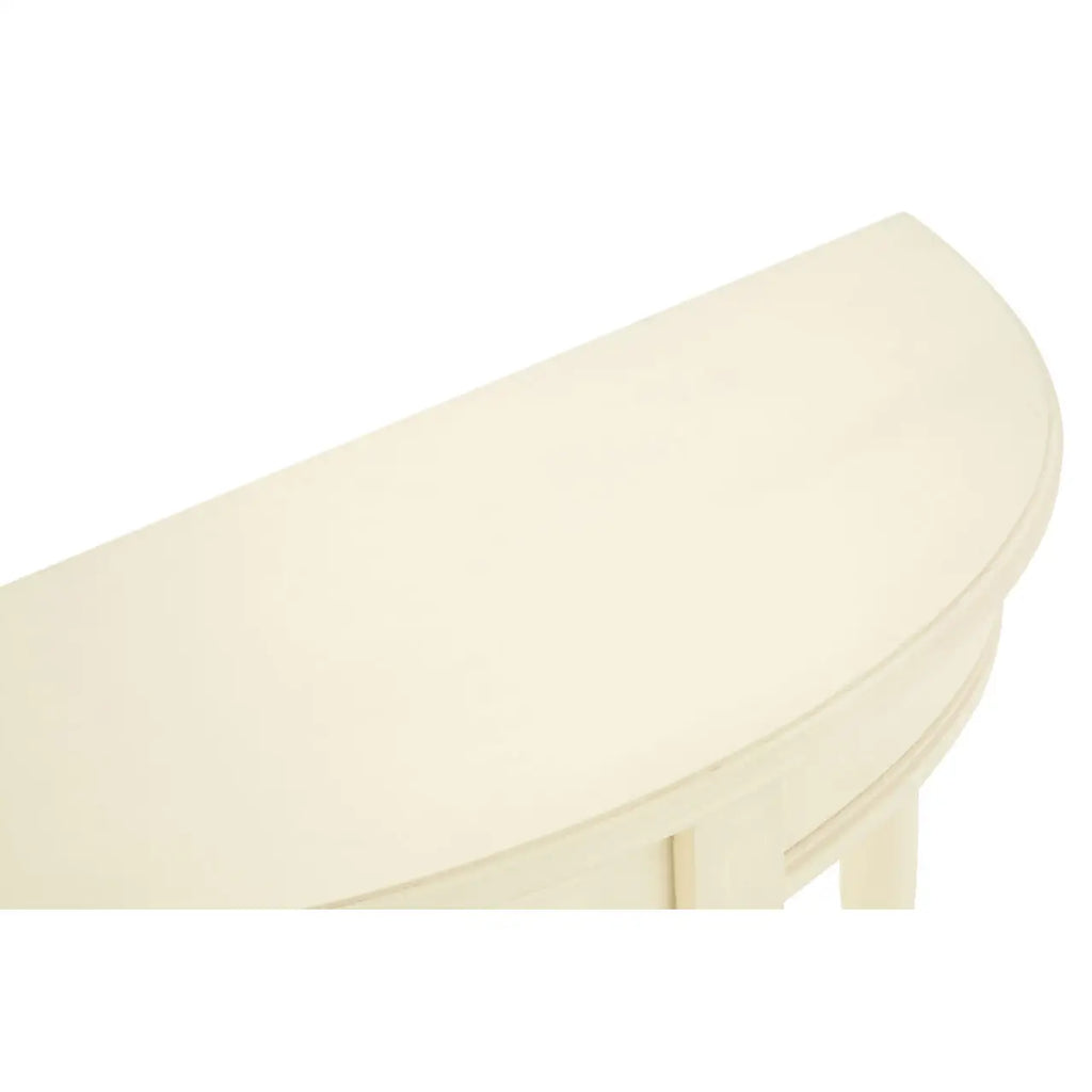 Heritage Antique White Rounded Console Table