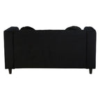 Farah Two Seat Black Velvet Sofa