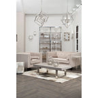 Felisa Two Seater Mink Velvet Sofa