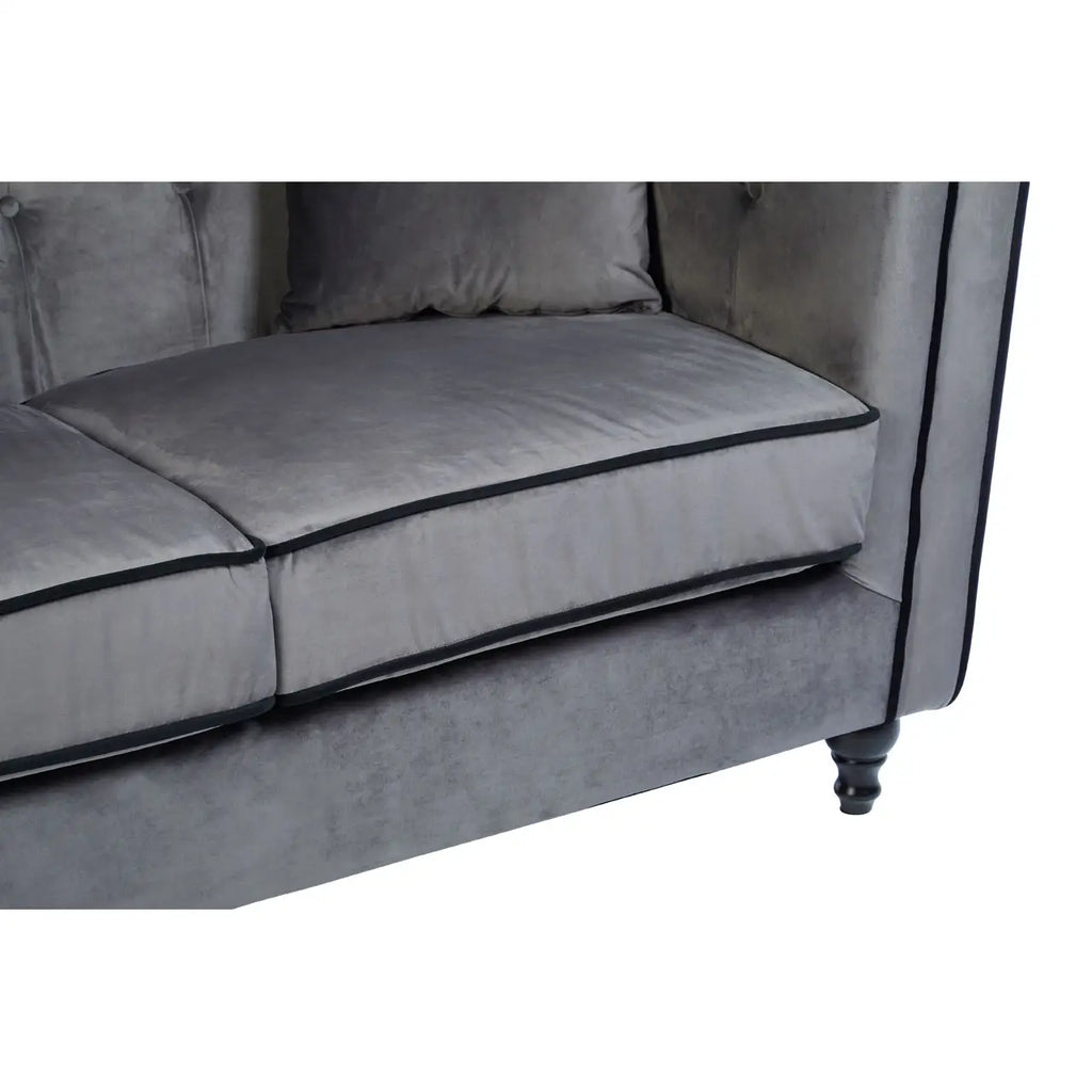 Ferris Grey Velvet 3 Seat Sofa