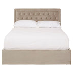 Hannah Mink Velvet Ottoman Double Bed