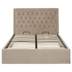 Hannah Mink Velvet Ottoman Double Bed