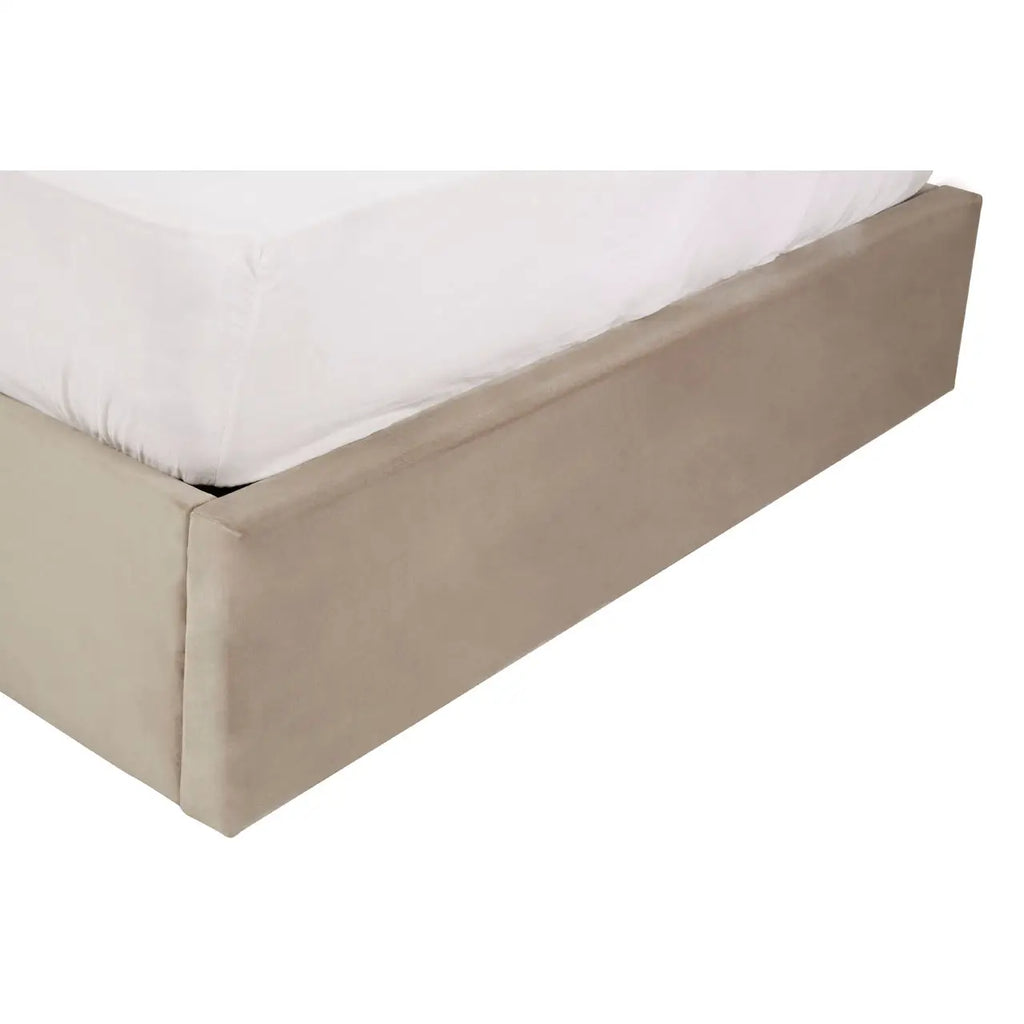 Hannah Mink Velvet Ottoman Double Bed