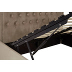 Hannah Mink Velvet Ottoman Double Bed